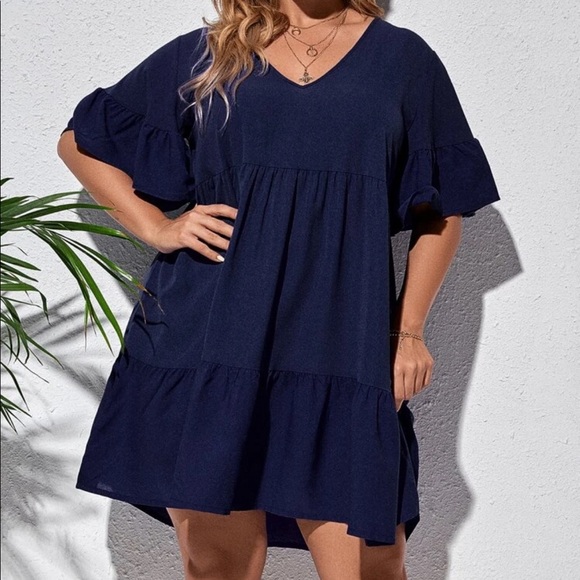 Boho ruffle hem smock dress - Picture 16 of 16